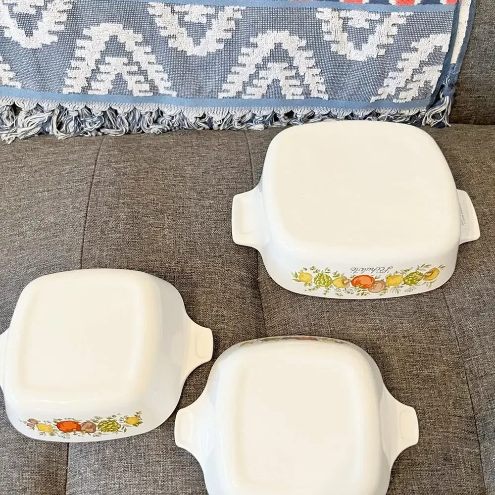 Spice O' Life L’Echalote Corningware 3 Pc. Casserole / Serving Set, Vintage!